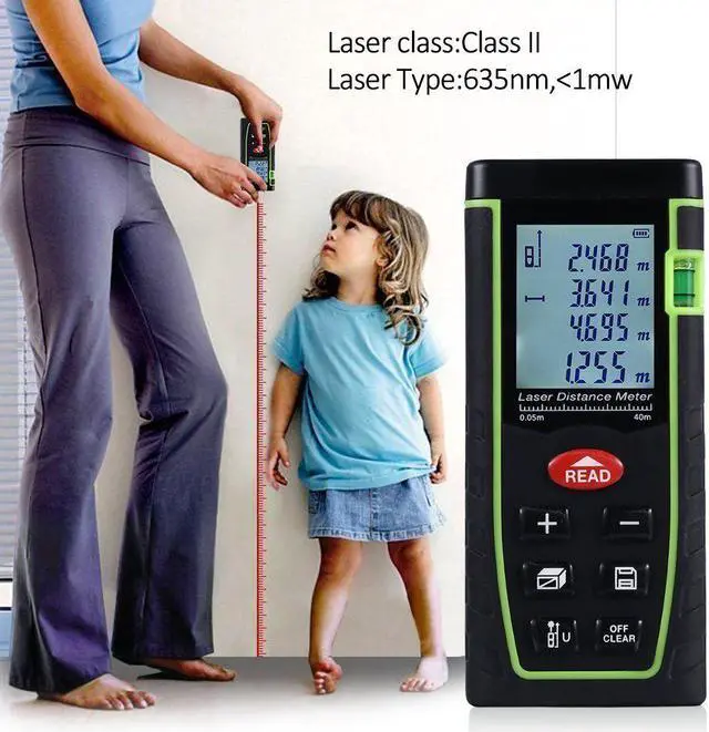 Alt view image 2 of 7 - Laser Measure Laser Distance Measure with Single Distance and Continuous Measurement,Area and Volume Measurement,Range Finder with m/in/ft,Laser Measure