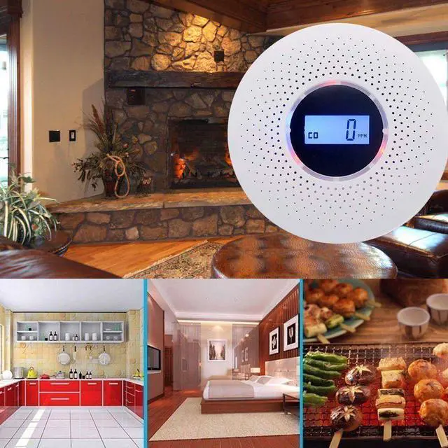 Alt view image 3 of 7 - Combination Smoke Detector and Carbon Monoxide Detector Battery Operated Travel Portable CO Alarm with Sound Warning and Digital Display