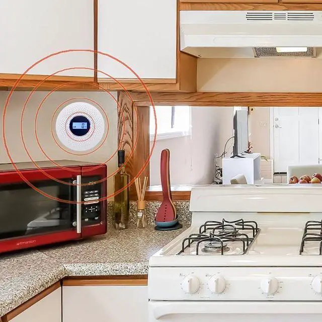 Alt view image 6 of 7 - Combination Smoke Detector and Carbon Monoxide Detector Battery Operated Travel Portable CO Alarm with Sound Warning and Digital Display