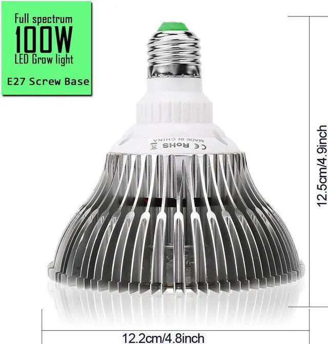 Alt view image 4 of 7 - 100W Led Grow Light Bulbs Full Spectrum Plant Light Lamp for Indoor Plants Vegetables Greenhouse and Hydroponic,150PCs 2835 Chips E27 Base grow light AC 85~265V