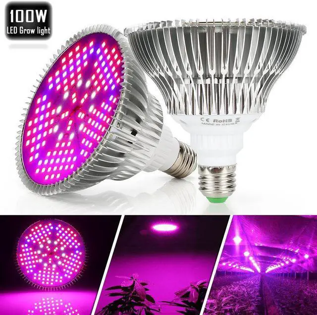 Alt view image 2 of 7 - 100W Led Grow Light Bulbs Full Spectrum Plant Light Lamp for Indoor Plants Vegetables Greenhouse and Hydroponic,150PCs 2835 Chips E27 Base grow light AC 85~265V