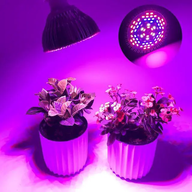 Alt view image 3 of 6 - 50W Led Grow Light Bulb Led Plant Bulb Full Spectrum Grow Lights for Indoor Plants Vegetables and Seedlings LED Plant Light Bulb for Hydroponics Indoor Garden Greenhouse and Organic Soil E26 78 LEDs