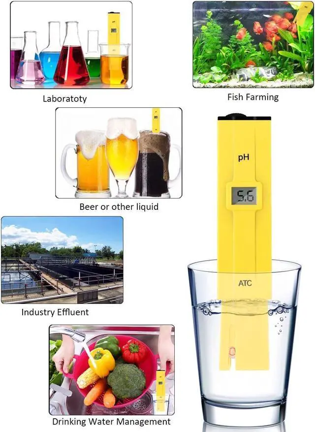 Alt view image 5 of 7 - PH Meter PH Tester Digital Water PH Tester Pocket Size with 0-14 PH Measurement Range for Household Drinking Water Hydroponic Aquarium Spa Pool Yellow