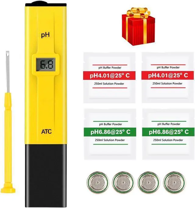Main image of PH Meter PH Tester Digital Water PH Tester Pocket Size with 0-14 PH Measurement Range for Household Drinking Water Hydroponic Aquarium Spa Pool Yellow