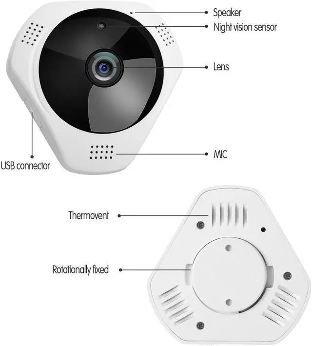 Alt view image 3 of 7 - 360 Panoramic Degree Night Vision Wireless Security IP camera wifi Fish Eye Lens 960P 3D Indoor Outdoor Security system for baby pet elder Support Android IOS Windows Mac