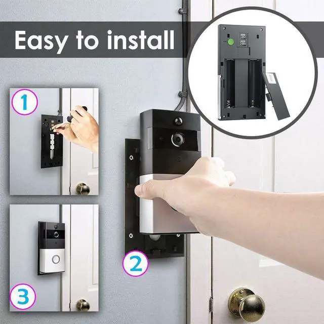 Alt view image 5 of 7 - WIFI Video Doorbell Smart Doorbell 720P HD Security Camera with Chime 8G Memory Storage Real-Time Two-Way Talk and Video Night Vision PIR Motion Detection and App Control for IOS and Android