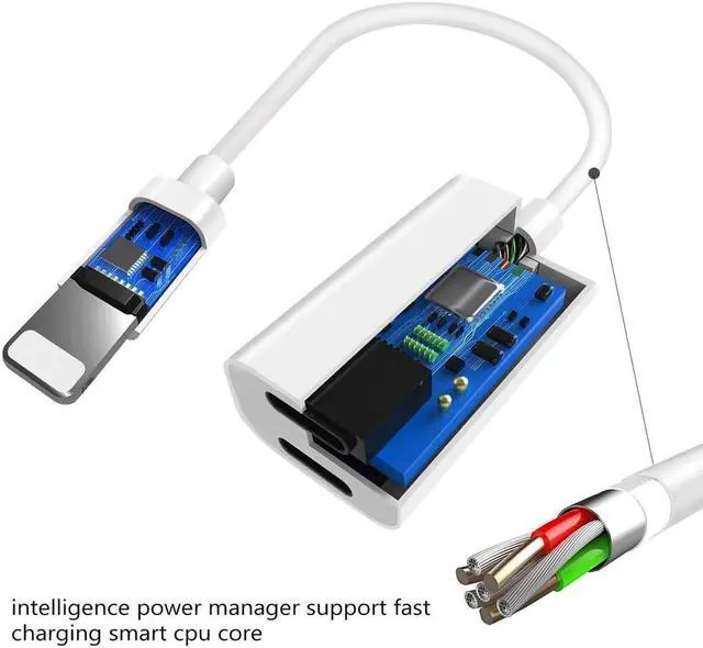 Alt view image 7 of 7 - iPhone7/7 Plus Splitter & Dual Lightning Adapter 2 Lightning Port Headphone Audio and Charge Adapter Accessories for iPhoneX/iPhonei 8/Phone 7/7 Plus/6/6S/6S Plus and so on (White)