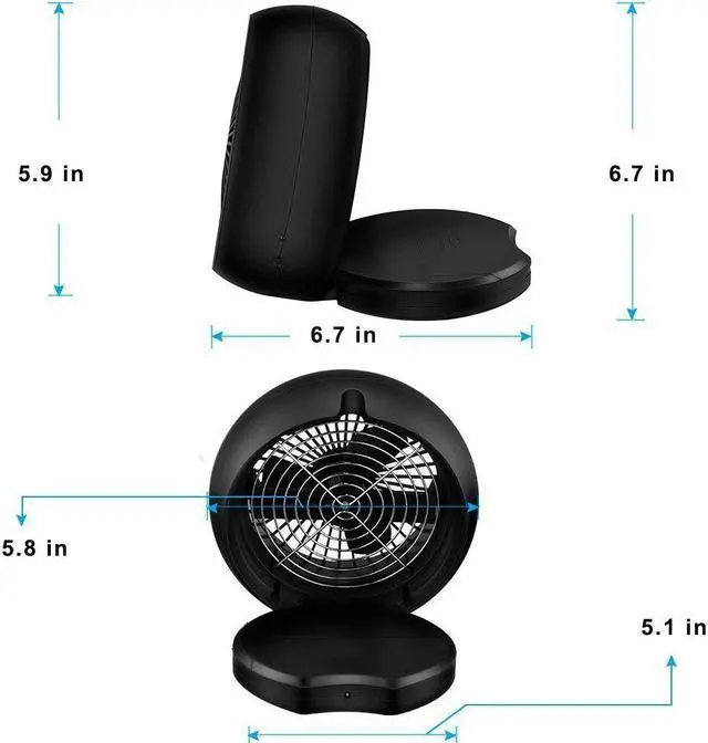 Alt view image 3 of 7 - Portable Desk Fan USB Personal Fan Battery Operated Adjustable Angle for Car Home Office
