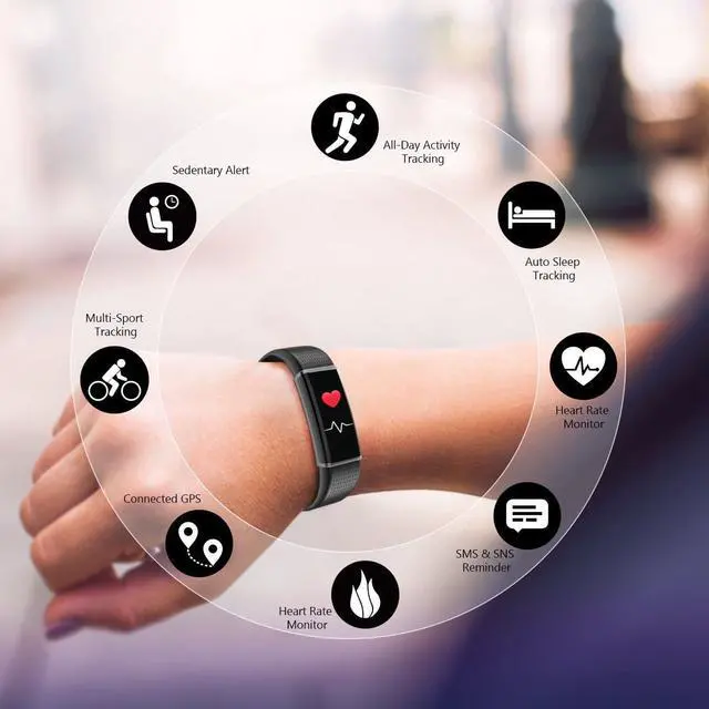 Alt view image 5 of 7 - Fitness Tracker Heart Rate Monitor Color Screen Smart Watch With Sleep Monitor, Step Counter, Message Reminder, IP68 Waterproof Activity Tracker for Android iOS Smart Phone