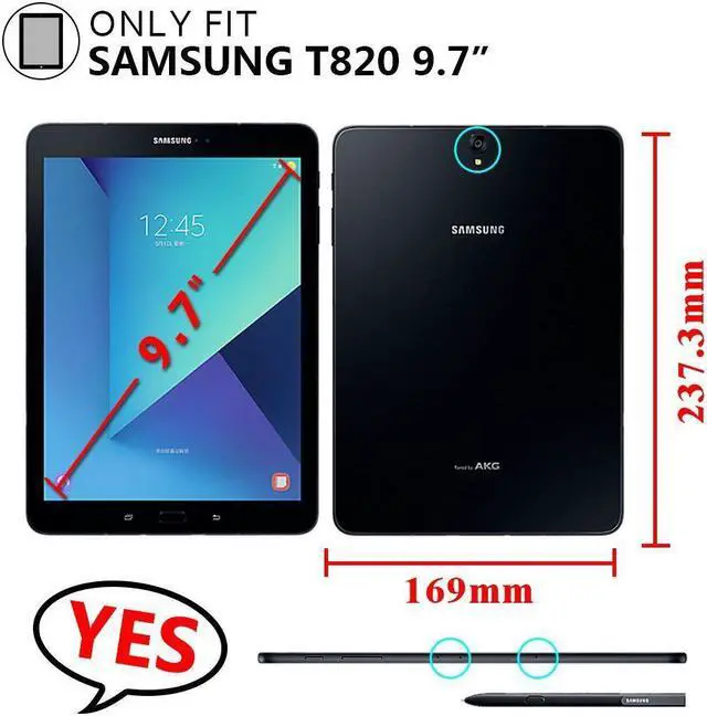 Alt view image 4 of 7 - Galaxy Tab S3 9.7 Case Heavy Duty Shockproof Rugged Protective Silicon Armor Cover With Hand Grip Shoulder Strap Rotating Stand For Kids Girls Samsung SM-T820 T825 9.7 inch Tablet