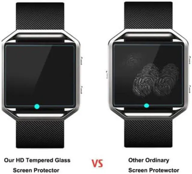 Alt view image 4 of 7 - 4 Packs Tempered Glass Screen Protector for Fitbit Blaze Smart Watch [0.3mm 2.5D High Definition 9H] Premium Clear Screen Protective Film for Fitbit Blaze
