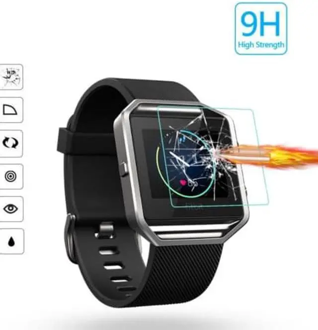 Alt view image 2 of 7 - 4 Packs Tempered Glass Screen Protector for Fitbit Blaze Smart Watch [0.3mm 2.5D High Definition 9H] Premium Clear Screen Protective Film for Fitbit Blaze