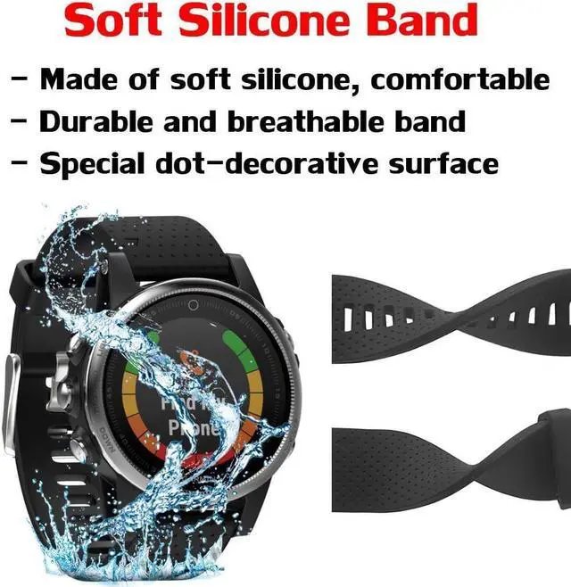 Alt view image 2 of 7 - For Garmin Fenix 5S Watch Band 20mm Width Easy Fit Soft Silicone Watch Band Strap for Fenix 5S [NOT for Fenix 5/5X ]