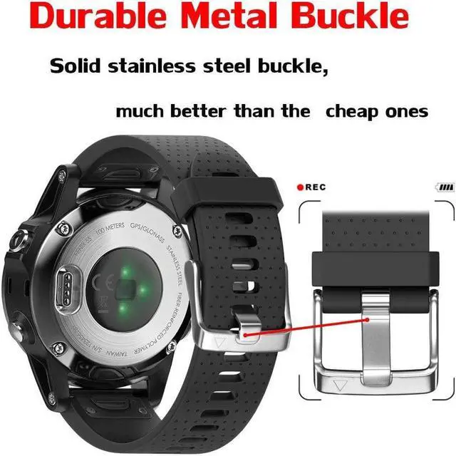Alt view image 3 of 7 - For Garmin Fenix 5S Watch Band 20mm Width Easy Fit Soft Silicone Watch Band Strap for Fenix 5S [NOT for Fenix 5/5X ]