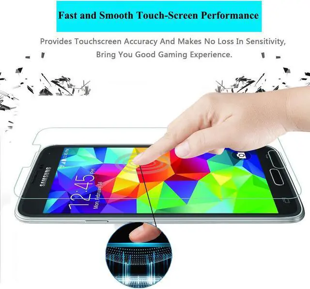 Alt view image 3 of 7 - 2 Pack Galaxy S5 Screen Protector Werleo 0.26mm Thin [Bubble Free/HD Clear/Anti-Scratch/Anti-Glare/Anti Fingerprint] Premium Tempered Glass Screen Protector for Samsung Galaxy S5 Protective Skin Cover