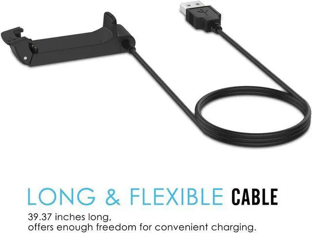 Alt view image 2 of 6 - Garmin D2 Charger Replacement USB Charger Cradle Dock Charging Cable for Garmin D2 / Fenix / Fenix2 / Quatix / Tactix Outdoor Watch BLACK