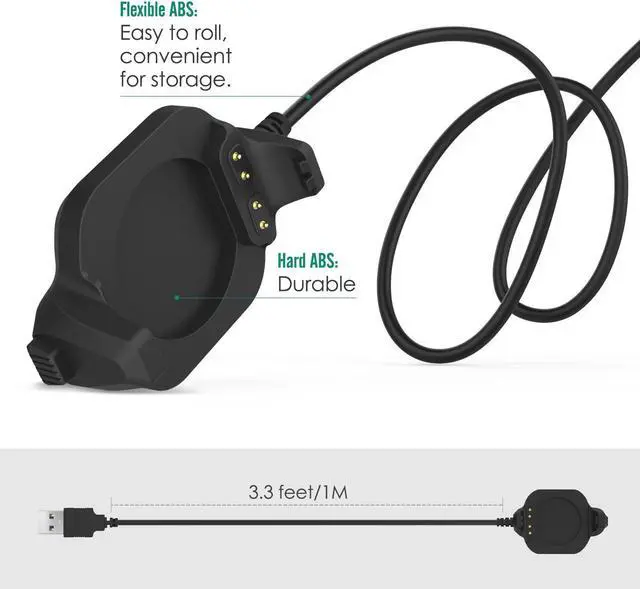 Alt view image 5 of 6 - Garmin Forerunner 920XT Charger Dock, USB Data Sync Charge Cradle Dock Charger with 1M Charging Cable for Garmin Forerunner 920XT Smart Watch, Black
