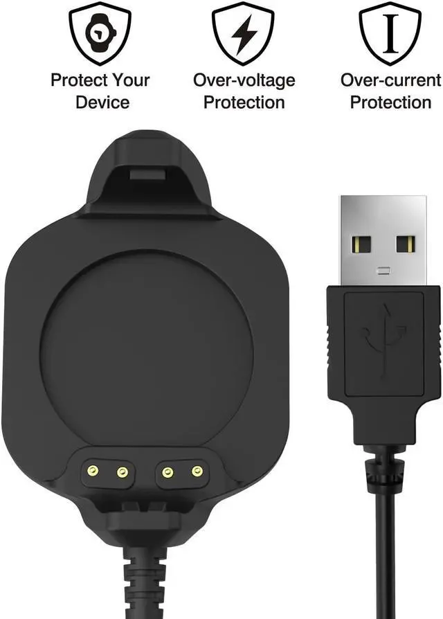 Alt view image 6 of 6 - Garmin Forerunner 920XT Charger Dock, USB Data Sync Charge Cradle Dock Charger with 1M Charging Cable for Garmin Forerunner 920XT Smart Watch, Black