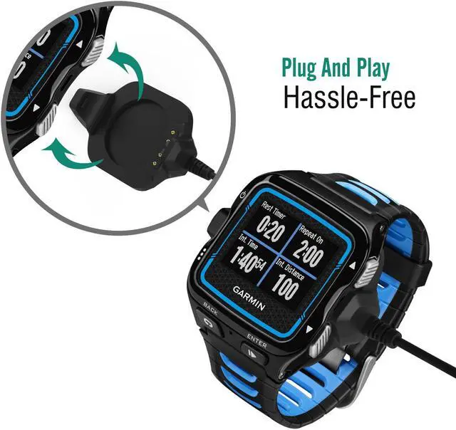Alt view image 2 of 6 - Garmin Forerunner 920XT Charger Dock, USB Data Sync Charge Cradle Dock Charger with 1M Charging Cable for Garmin Forerunner 920XT Smart Watch, Black