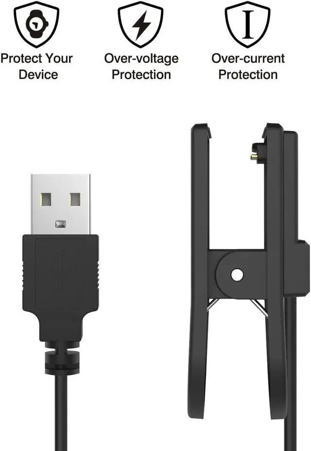 Alt view image 6 of 6 - Garmin Forerunner 35 Charger Clip USB Data Sync Charge Cradle Dock Charger Clip Charging Cable for Garmin Forerunner 35 / 230 / 235XT / 630 / 735XT / Approach S20 Smart Watch Black
