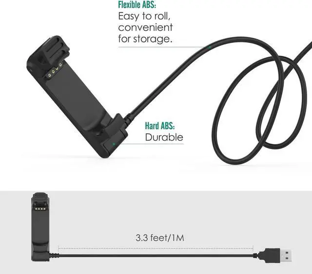 Alt view image 6 of 6 - Garmin Forerunner 220 Charger Dock USB Data Sync Charge Cradle Dock Charger with 1M Charging Cable for Garmin Forerunner 220 Smart Watch Black