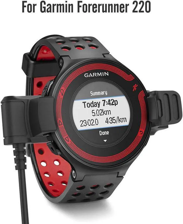 Alt view image 2 of 6 - Garmin Forerunner 220 Charger Dock USB Data Sync Charge Cradle Dock Charger with 1M Charging Cable for Garmin Forerunner 220 Smart Watch Black