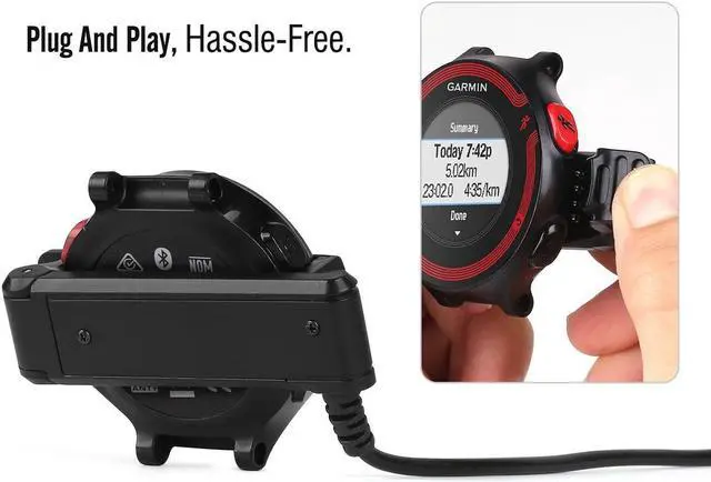 Alt view image 3 of 6 - Garmin Forerunner 220 Charger Dock USB Data Sync Charge Cradle Dock Charger with 1M Charging Cable for Garmin Forerunner 220 Smart Watch Black