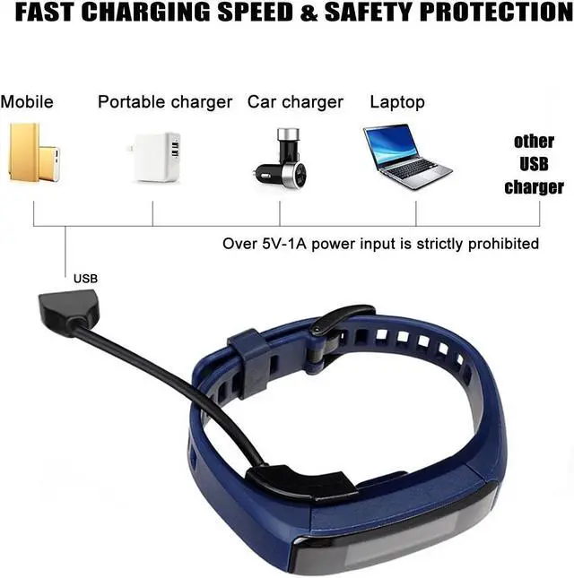 Alt view image 4 of 7 - Garmin Vivosmart HR Charger Replacement USB Charging Cable Cord for Garmin Vivosmart HR / Garmin Vivosmart HR+Plus