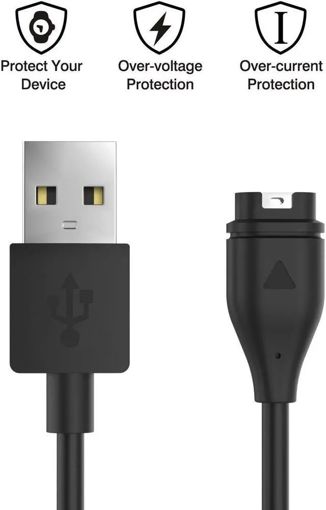 Alt view image 2 of 7 - Charger For Garmin Fenix 5 5S 5X  Forerunner 935 Approach S60 X10 S10 Quatix 5 5 Sapphire Vivoactive 3 Vivosport D2 Charlie Impact BarkLimiter 2 2VT Replacement USB Data Sync Charging Cable