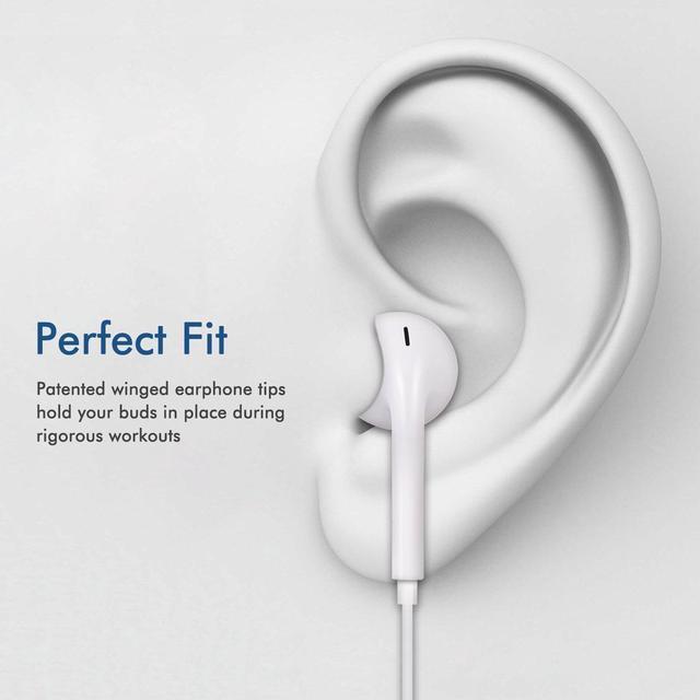 Alt view image 5 of 5 - Earbuds, Headphones with Microphone New Earphones for apple iPhone 6s 6 Plus 5s 5 4s 4 SE iPad iPod 7 and all 3.5mm Headphones devices. (white) 2 Pack
