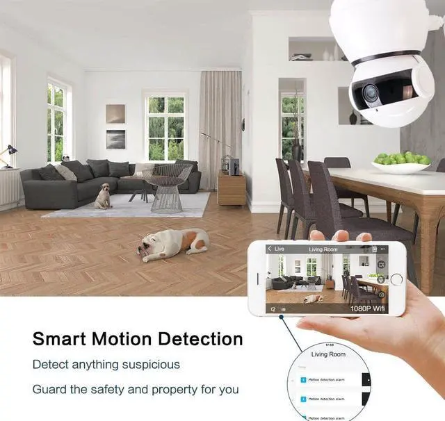 Alt view image 3 of 7 - Wireless Security IP Camera 1080p Wifi Home Surveillance Video Camera for Pet Elder Baby Nanny Home Office Monitor with Pan Tilt Two -Way Audio & Night Vision Cloud Service