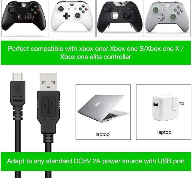 Alt view image 4 of 5 - Xbox One Controller Dual Charger Dual Xbox One / One S / One X / Xbox Elite Controller Charger Charging Station Dock with 2 x 600 mAh Rechargeable Battery Packs