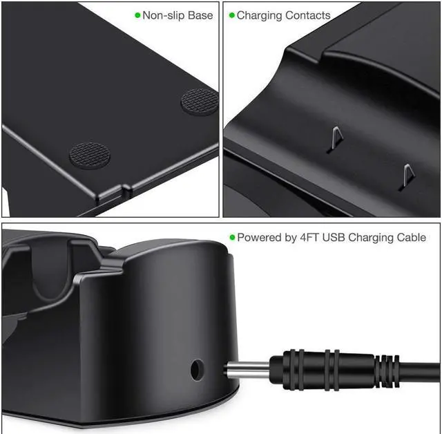 Alt view image 5 of 5 - Xbox One Controller Dual Charger Dual Xbox One / One S / One X / Xbox Elite Controller Charger Charging Station Dock with 2 x 600 mAh Rechargeable Battery Packs