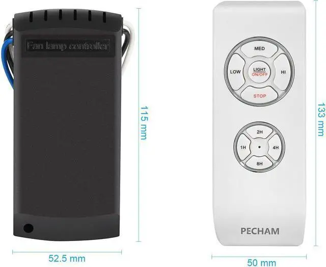Alt view image 7 of 7 - Universal Ceiling Fan Lamp Remote Controller Kit & Timing Wireless Remote Control for Ceiling Fan For Home office hotel the club display hall restaurant - Fixed Code