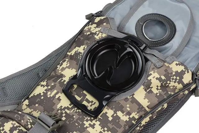 Alt view image 6 of 6 - Tactical Molle Hydration Pack Backpack with 3L TPU Water Bladder, Military Daypack for Cycling, Hiking, Running, Climbing, Hunting, Biking