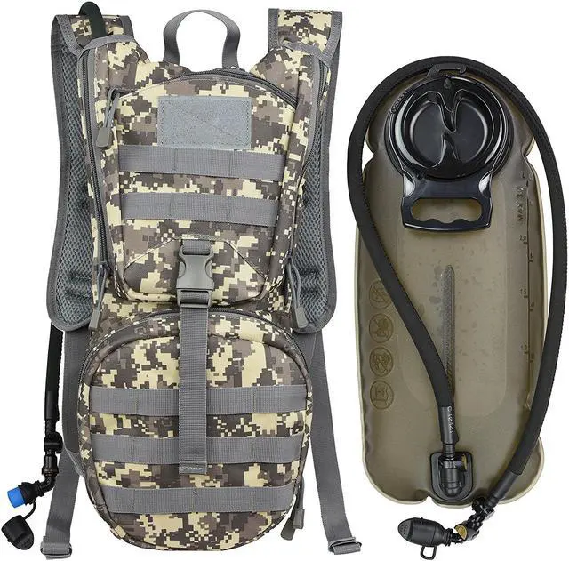 Main image of Tactical Molle Hydration Pack Backpack with 3L TPU Water Bladder, Military Daypack for Cycling, Hiking, Running, Climbing, Hunting, Biking
