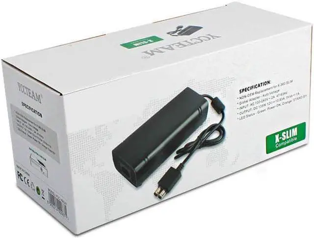 Alt view image 5 of 7 - Power Supply Cord AC Adapter Power Brick Replacement Charger for Xbox 360 Slim 360 S with Cable Auto Voltage 100-240V