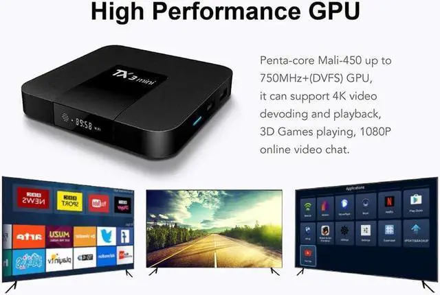 Alt view image 4 of 7 - Android TV Box Android 7.1 TV Box TX3 Mini 2GB 16GB Amlogic S905W Quad core 64 Bits WIFI Smart 4K TV Box