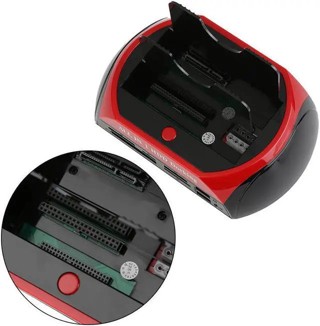Alt view image 4 of 7 - 875J Dual Slots USB 2.0 to SATA IDE HDD Docking Station With Card Reader for 2.5 3.5 Inch IDE SATA Hard Drive (No Support the WD IED Hard Drive)