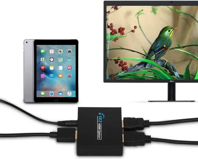 Alt view image 5 of 7 - HDMI Splitter 1x2 1 Input 2 Output HDMI Amplifier HDMI Switch Box Hub HDMI Signal Distributor Connector Repeater Support 3D Full HD 1080p For PS4 XBOX 360 DVD Blu-ray TV DVD Monitor Projector