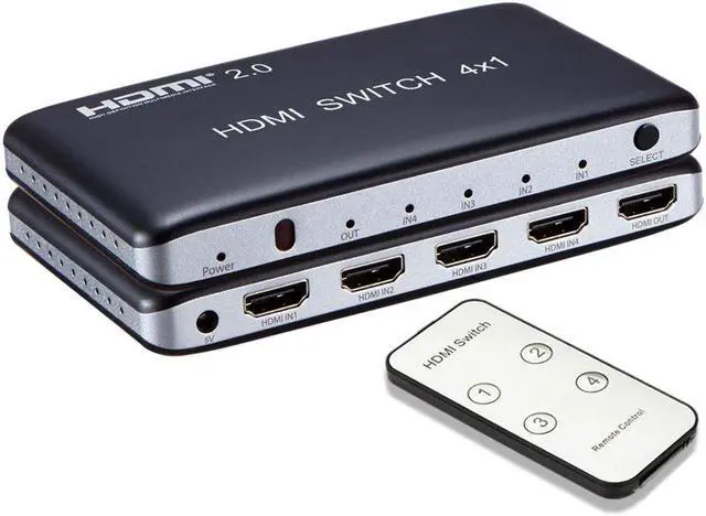 Main image of 4K x 2K 4 Port 4 x 1 HDMI 2.0 HDMI Switch with IR Wireless Remote Control HDMI Hub Switcher Splitter Box Support 4K 3D 1080P HDCP 2.2 For TV Blu-ray DVD PS4 PS3 Xbox Monitor Macbook PC Laptop