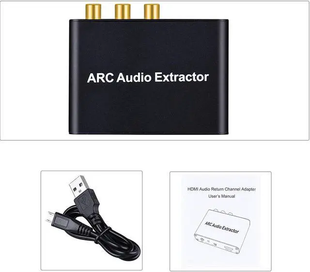Alt view image 6 of 6 - HDMI ARC Adapter,  ARC Audio Extractor with Digital Optical TOSLINK SPDIF/ Coaxial and Analog 3.5mm L/R Stereo Audio Converter for HDTV Soundbar Speaker Amplifier