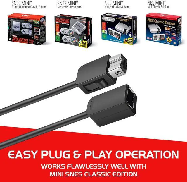 Alt view image 2 of 6 - SNES Classic Controller Extension Cable 3M/10ft (2-PACK), SNES Extension Power Cord for Super Nintendo SNES Classic Edition Controller (2017) and Mini NES Classic Edition (2016)
