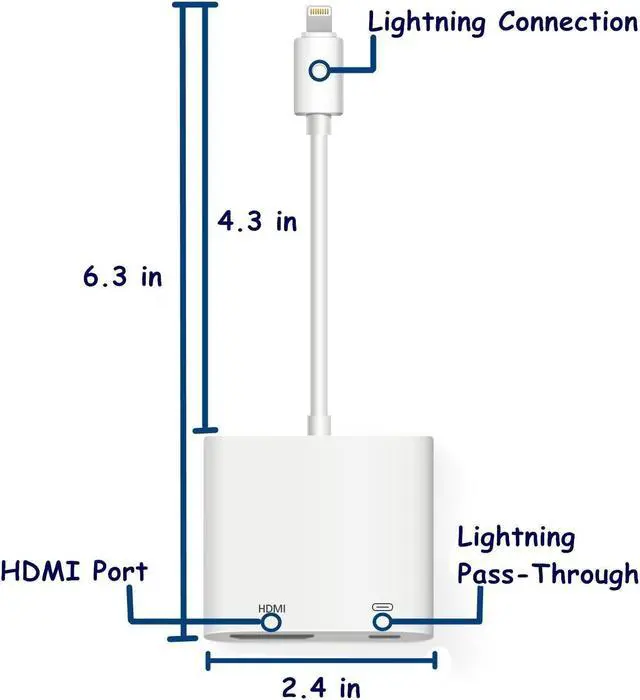 Alt view image 2 of 6 - Lighting to HDMI Adapter Digital AV Adapter Cable For iPhone X 5 6 7 8 plus iPad