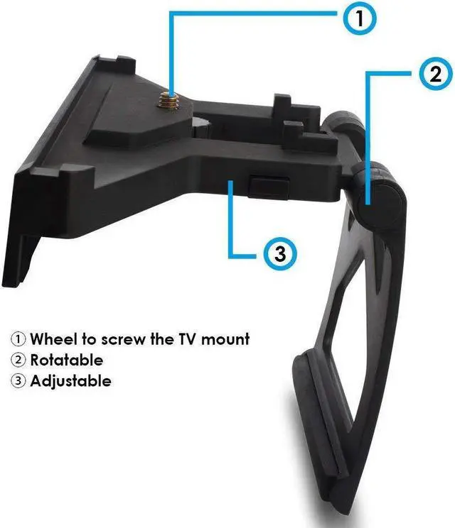 Alt view image 4 of 6 - Xbox One Kinect Tv Mount Xbox One / Xbox One S Kinect TV Mount Kinect Bracket Set for Xbox One Adjustable Mount Sensor TV Clip Holder with Camera Cover