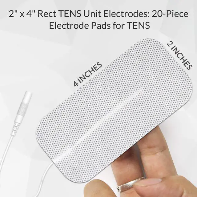 Alt view image 3 of 7 - 20pcs TENS Unit Electrodes 2"x4" RectangularElectrode Pads for TENS Therapy - Self-Adhering, Reusable and Premium Quality