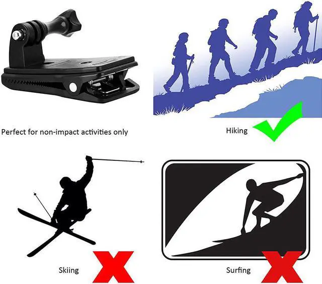 Alt view image 7 of 7 - Backpack Strap Mount Quick Clip Mount for Gopro Hero 6 Hero 5 Hero 4 Hero Session 3+ Hero 3 Hero 2 Camera