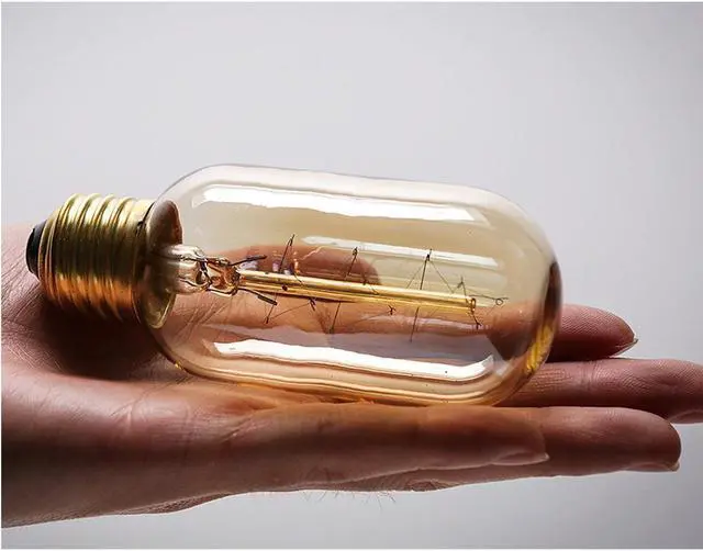 Alt view image 2 of 7 - T45 40W Vintage Antique Light Bulbs, Warm White, E26 Edison Tubular Style Bulb, Clear Glass, 110-130 Volts, Filament Light Bulbs for Home Light Fixtures Decorative, Dimmable (4 Pack)