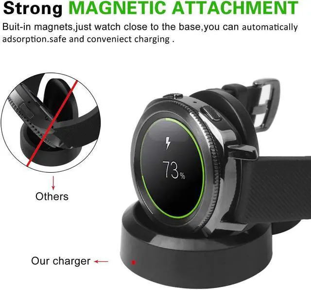 Alt view image 4 of 7 - Samsung Gear Sport Charger Replacement Charging Cradle Charging Dock with USB Charging Cable For Samsung Gear Sport SM-R600