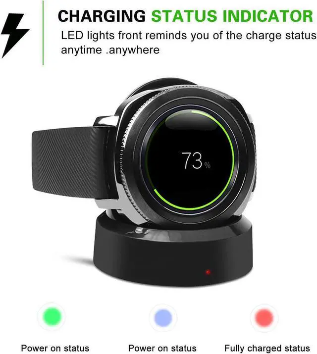 Alt view image 2 of 7 - Samsung Gear Sport Charger Replacement Charging Cradle Charging Dock with USB Charging Cable For Samsung Gear Sport SM-R600